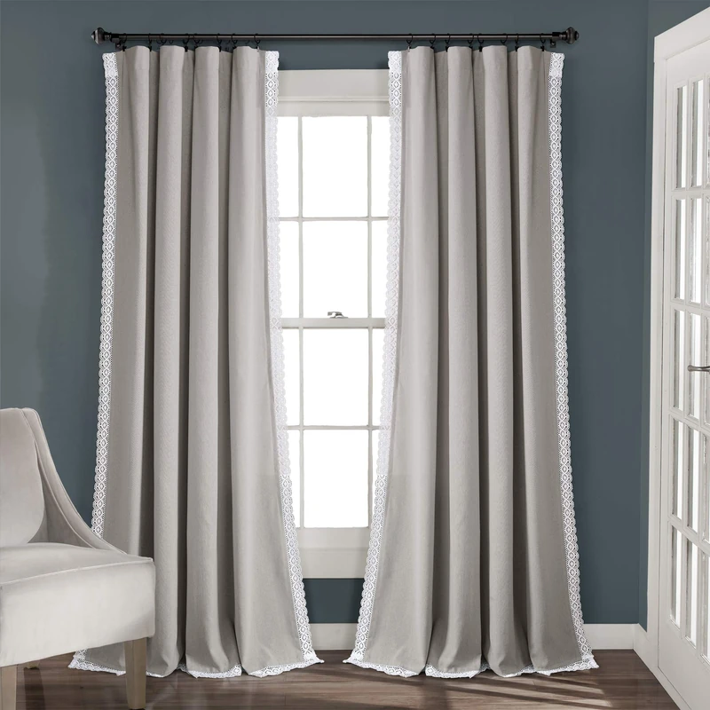 Lush Decor Rosalie Window Curtain Panel Pair, 45" L x 54" W, Ivory