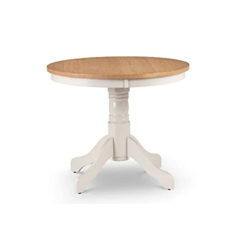 Julian Bowen Davenport Ivory And Oak Round Table And 4 Ivory Davenport Chairs