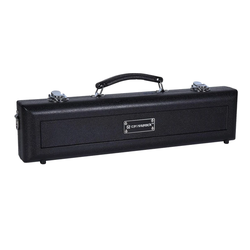 Crossrock ABS Hard-shell Case for Standard C Foot Flute with Single Shoulder Strap-Black(CRA862FLBK)