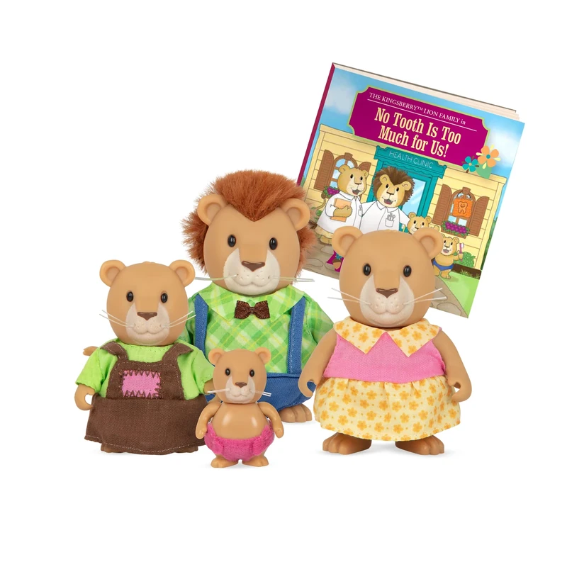 Li'l Woodzeez - The Kingsberry Lions - Family Li’l Woodzeez - Animal Toy Collectible Figurine Playset for Kids, 3 Years +