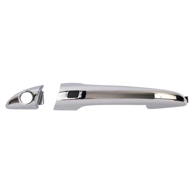 TRQ Front Left Exterior Door Handle Chrome Drivers Side Compatible with 2015-2019 Hyundai Sonata