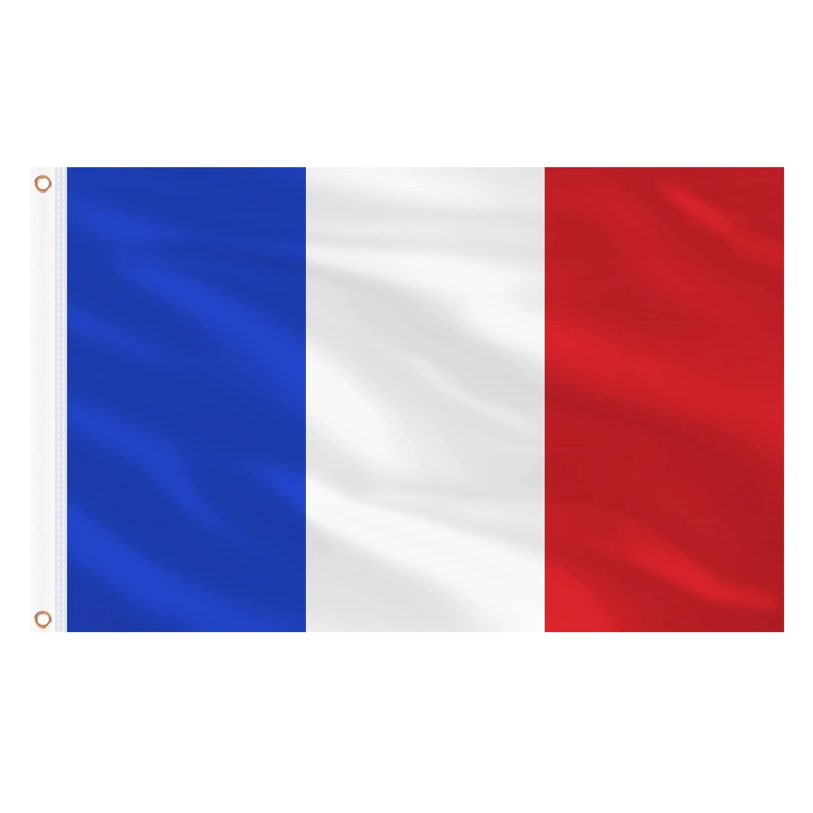 AhfuLife French Flag 5ft x 3ft for Party Decorations, 1Pcs Large France Flag Polyester Double Side with Brass Eyelets for National Day Euro Football World Cup Garden Street Indoor Outdoor