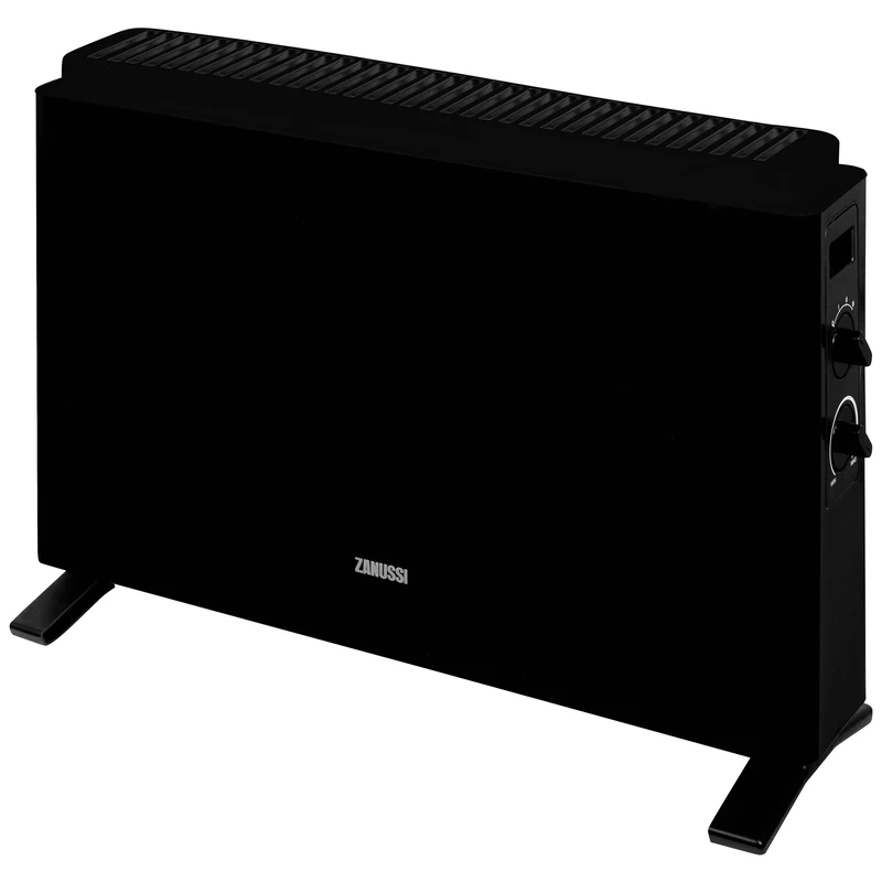 Zanussi 2000W/2KW Electric Convector Heater, Freestanding Radiator in Black with 3 Adjustable Heat Settings, Dial Controls, Integrated Handle, Overheat Protection ZCVH4004B, 2 Year Guarantee