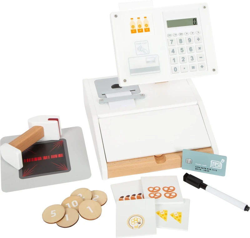 small foot Wooden Till fresh, multifunctional play store accessory, role-playing toys for kids aged 3 years & up, 12249