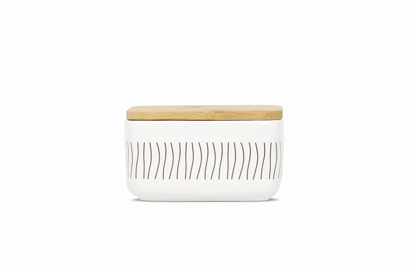 Birambeau - Storage Box – Ceramic Jar – Spice Jar – Ideal Storage – Bamboo Lid – 300 ml