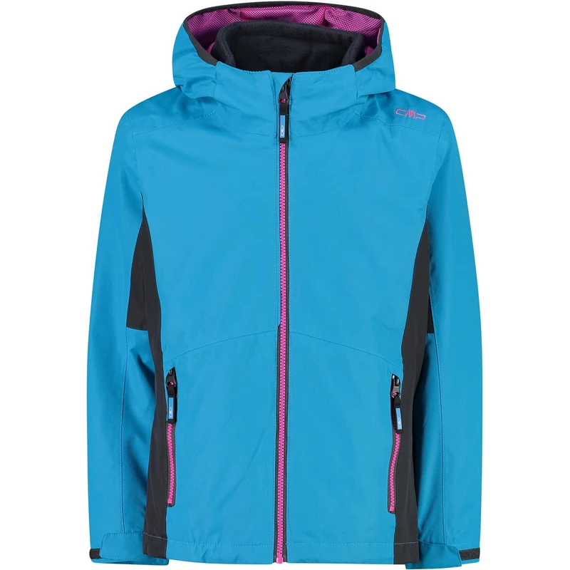 CMP - Kid G Jacket Fix Hood Detachble Inner Jacket, Girl, Turchese, 128