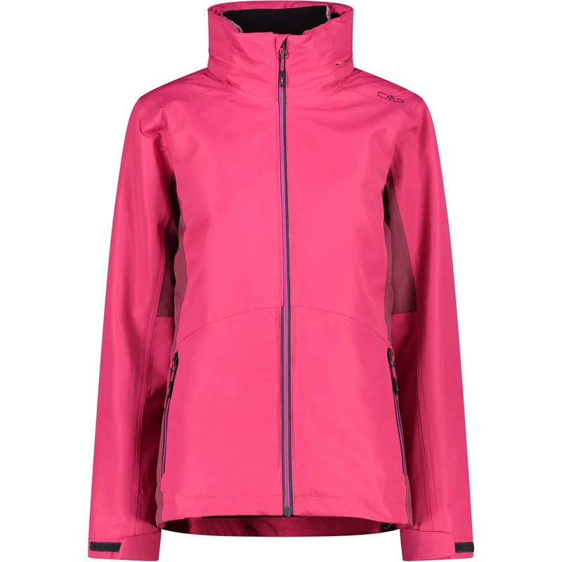 CMP - Women's jacket with zip hood, detachable inner jacket, women, Fucsia, 46
