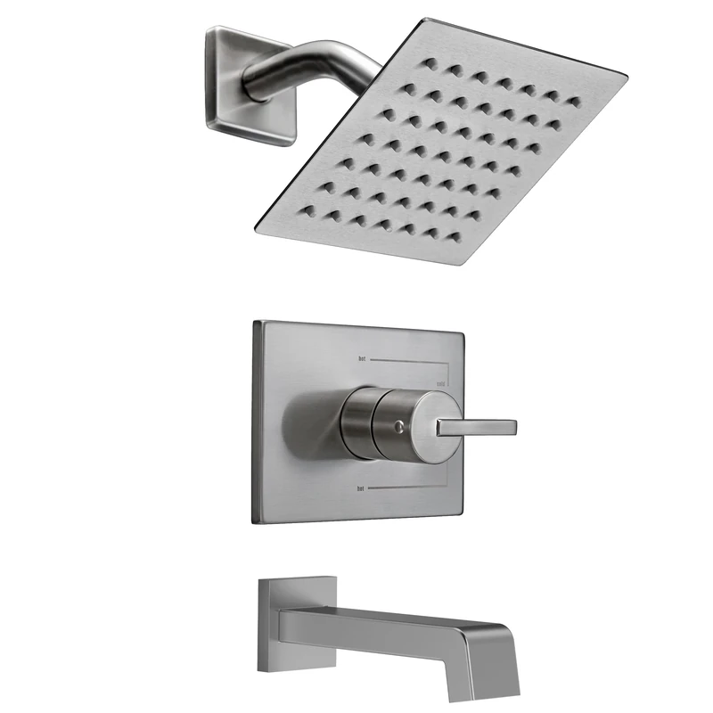 SOOOHOT Complete Bath & Shower Faucet Set with 6" Brushed Nickel Shower Faucet (Valve Included)