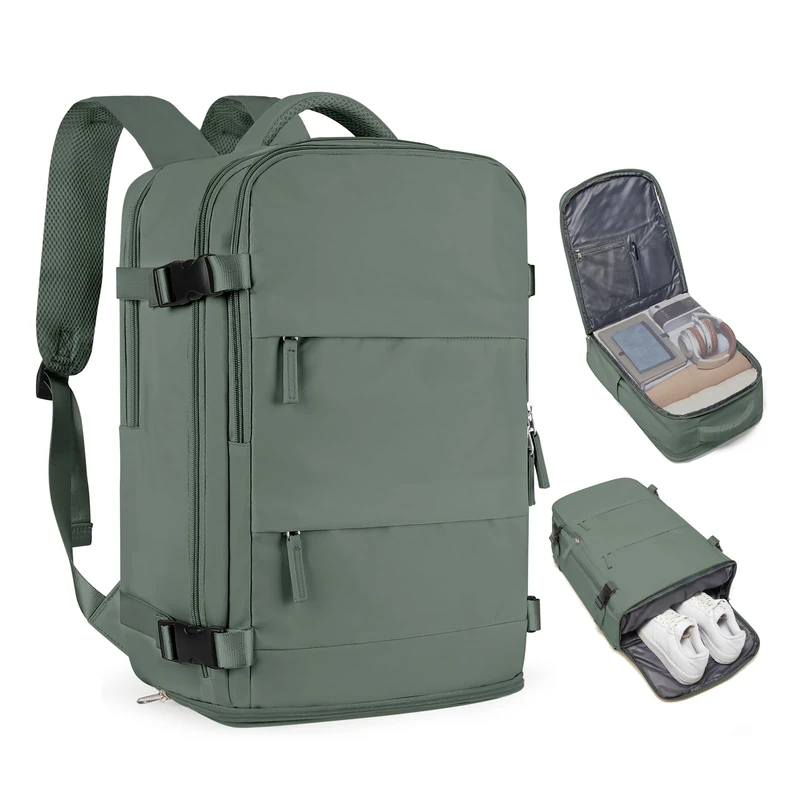 coofay Casual Backpack Traveling Backpack, Olive Green-large, Travel Backpacks