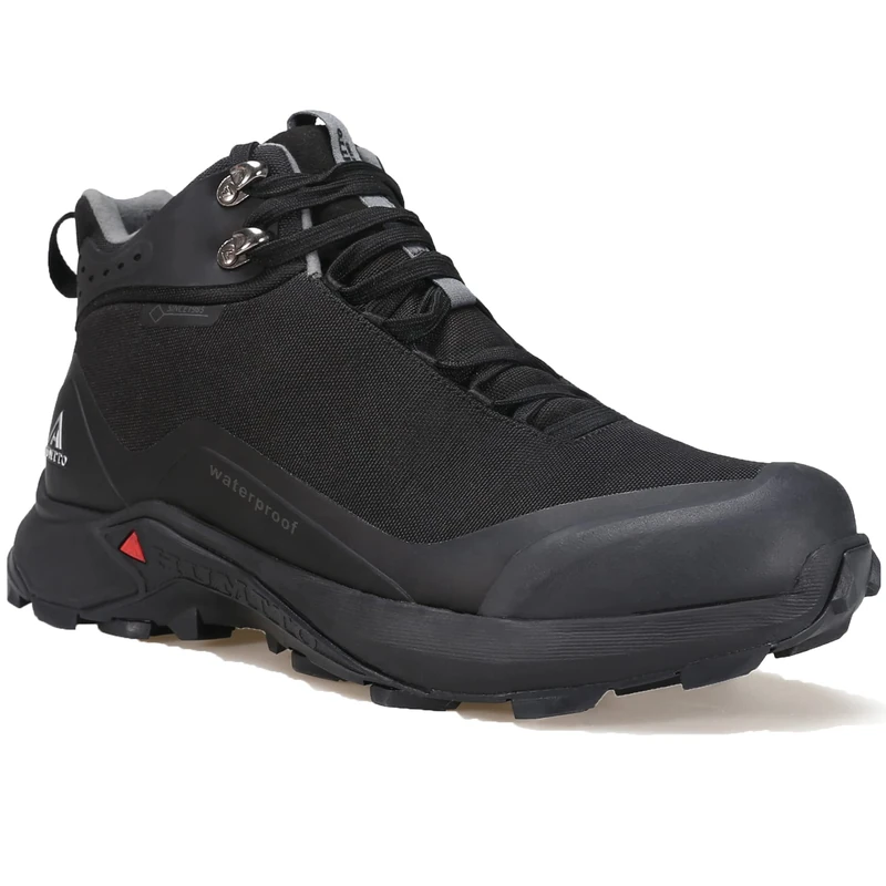 HUMTTO Men's Waterproof Hiking Boots Non-Slip Mid Ankle Walking Trekking Shoes for Outdoor Backpacking Camping Travelling 12 Black - Image 1