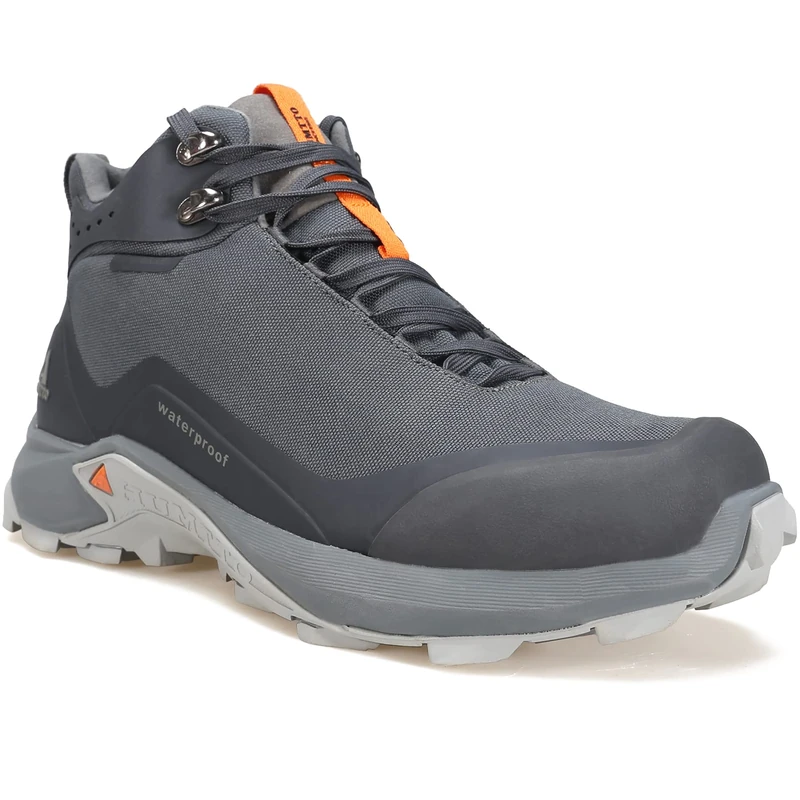 HUMTTO Men's Waterproof Hiking Boots Non-Slip Mid Ankle Walking Trekking Shoes for Outdoor Backpacking Camping Travelling 8.5 Grey