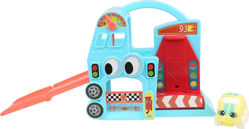 JC Toys - My First Car Service Station Lots to Play Toys, Includes Car, Elevator and Slide, Encourages Imagination and Creativity, Multicolor, Unisex, 18 Months, Blue, 81507