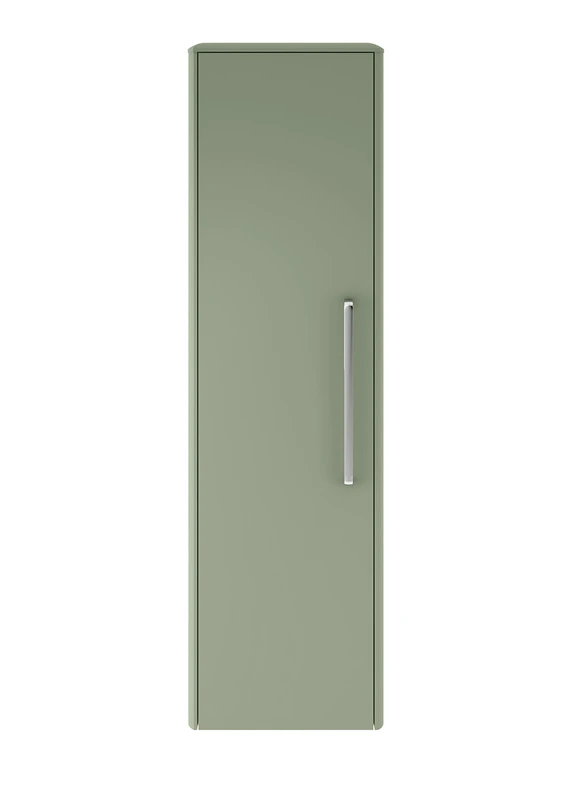 Hudson Reed CUR862 Solar Modern Bathroom Wall Hung 1 Door Tall Unit, 350mm, Super Matt Fern Green - Image 1