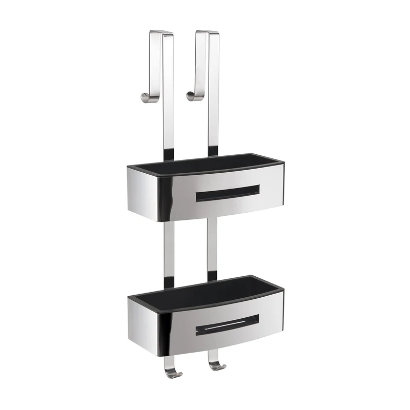 Gedy Rectangular Shower Basket, Black, Non Applicable