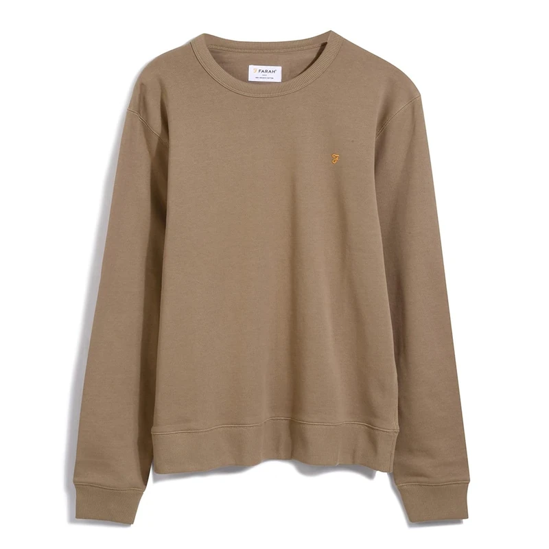 Farah - Men's Sweatshirt, Tim Organic Cotton, Crew Neck Sweatshirt, Beige, XL