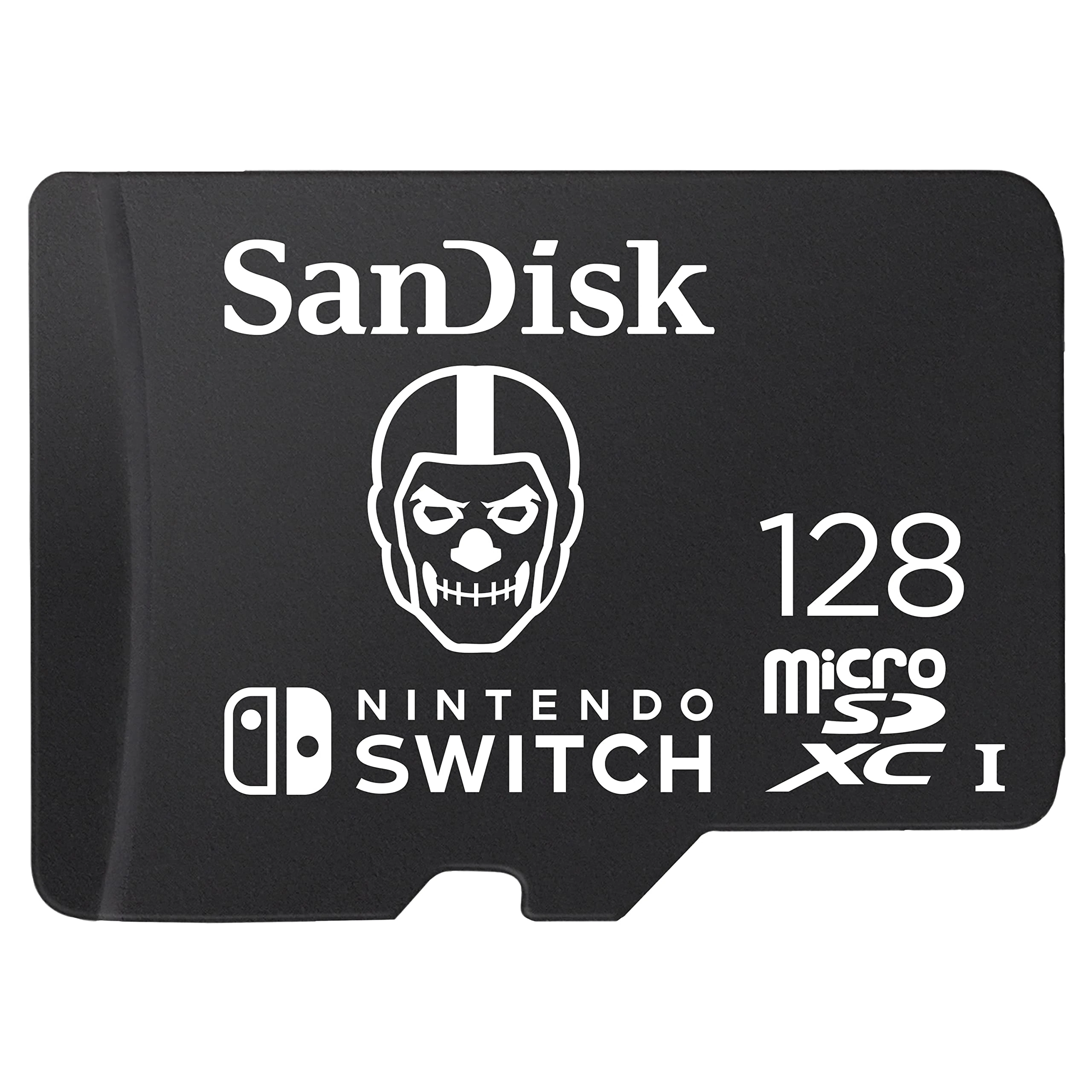 SanDisk micro SD card licensed for Nintendo Switch consoles, 128GB Fortnite Skull Trooper edition (up to 100 MB/s, Nintendo gaming storage, Made for Nintendo-Switch 1, OLED, and Lite, 4k UHD, V30, U3)