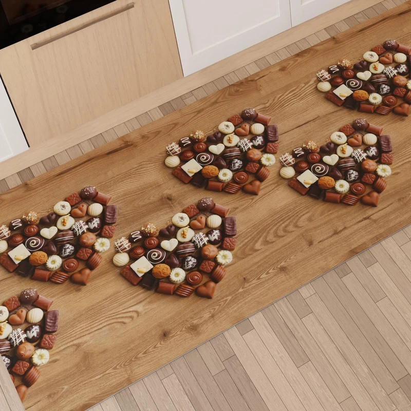 PETTI Artigiani Italiani - Kitchen Rug Runner Kitchen Non-Slip and Washable 52x480 cm Chocolate Design 100% Made in Italy