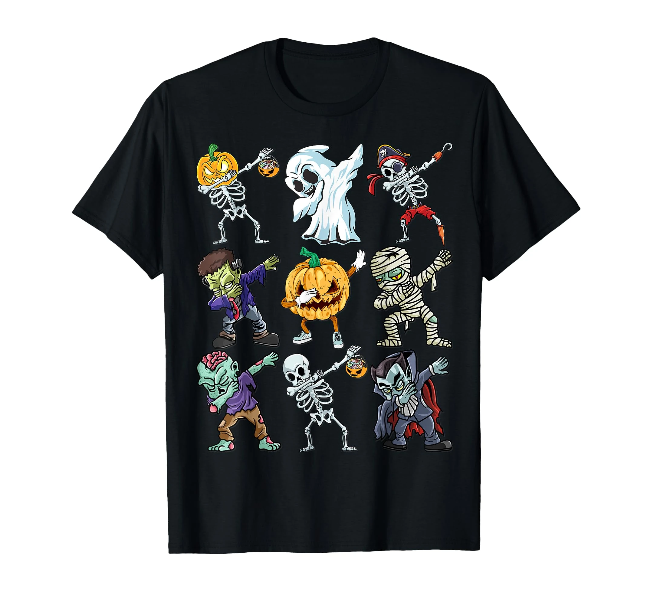 Dabbing Halloween Guys Skeleton Zombie Mummy Ghost Pumpkin T-Shirt