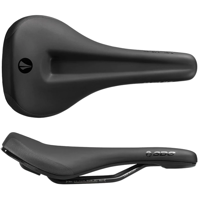 SDG Bel Air 3.0 Max Lux-Alloy Saddle – Black/Black, 260 x 140 mm – High-Volume Trail & e-MTB Seat with Deep Channel & Extra Padding - Image 1
