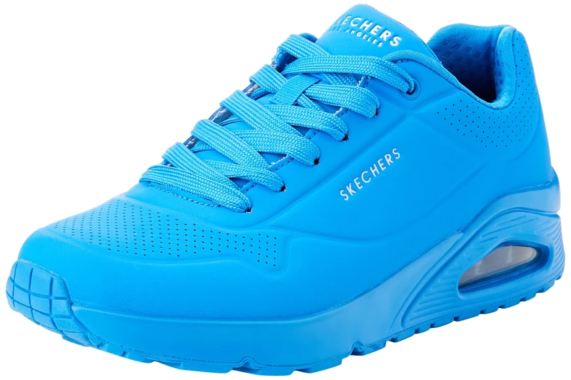 Skechers Men's Uno Stand on Air Sneaker, Blue Durabuck Mesh, 9 UK