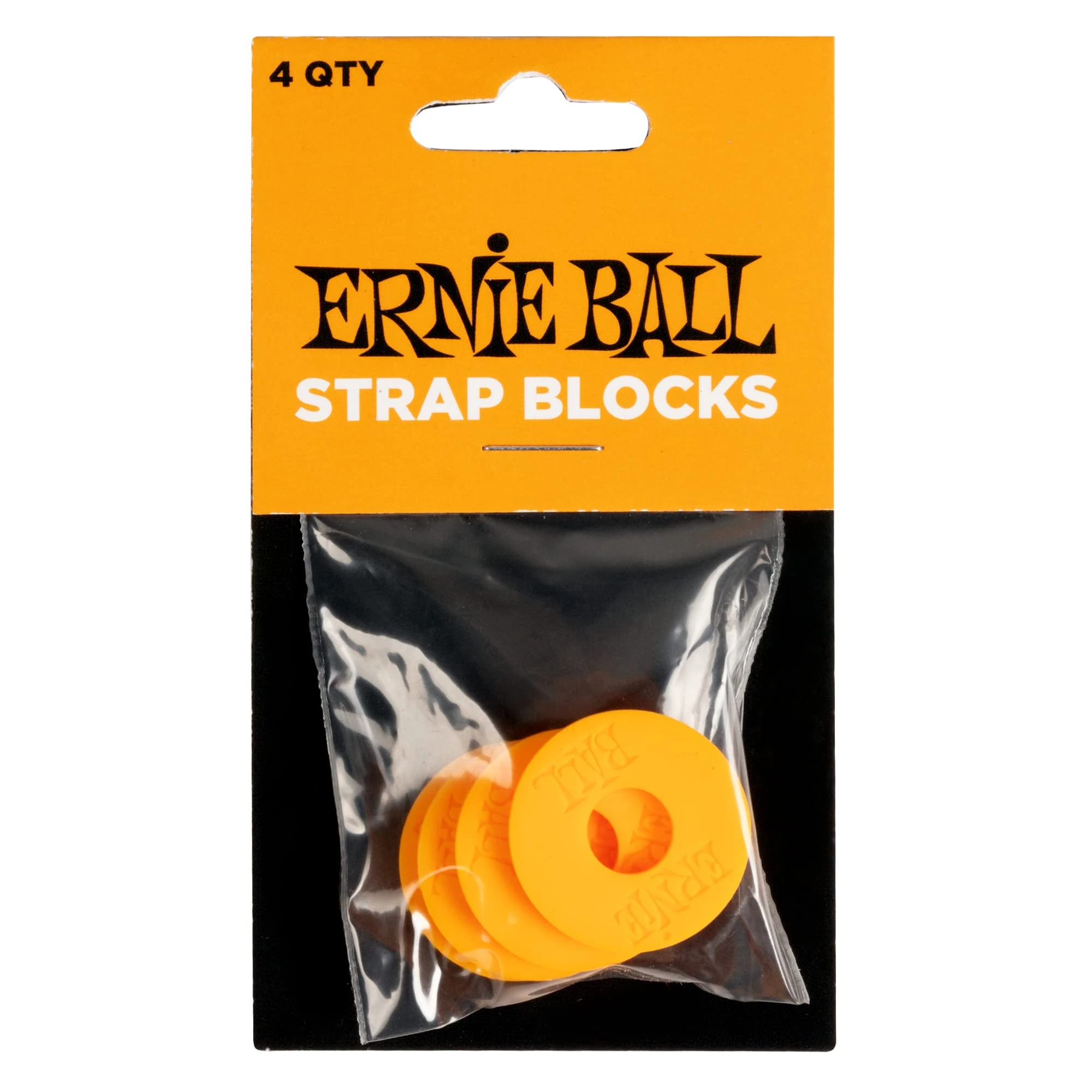 Ernie Ball Strap Blocks 4pk - Orange