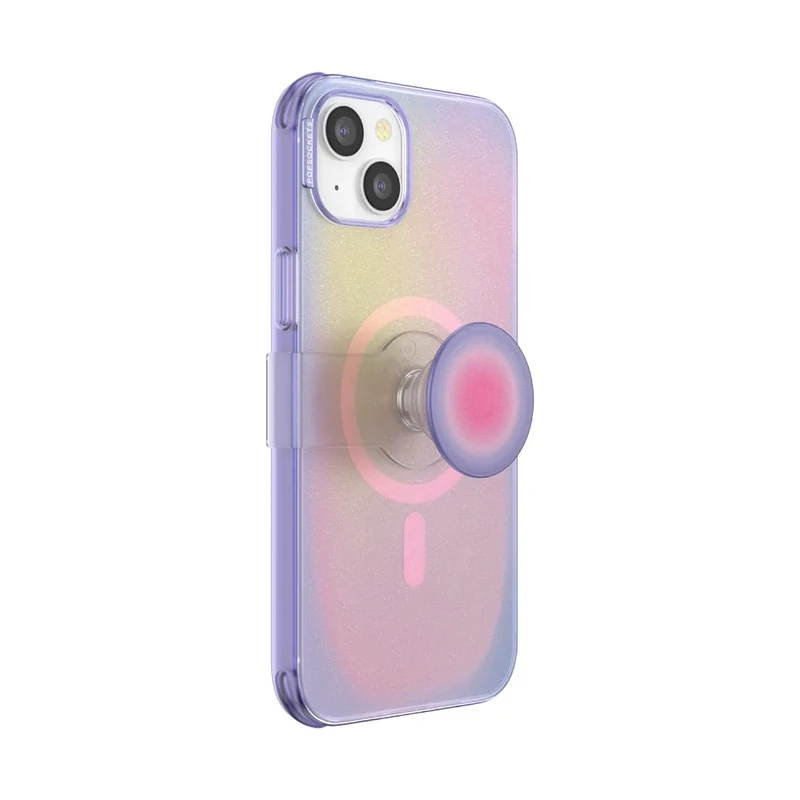 PopSockets iPhone 14 Plus Case with Phone Grip and Slide Compatible with MagSafe, Phone Case for iPhone 14 Plus, Wireless Charging Compatible - Aura