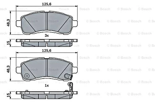Bosch BP1852 Brake pads - ECE-R90 certified - 1 set of 4 pads
