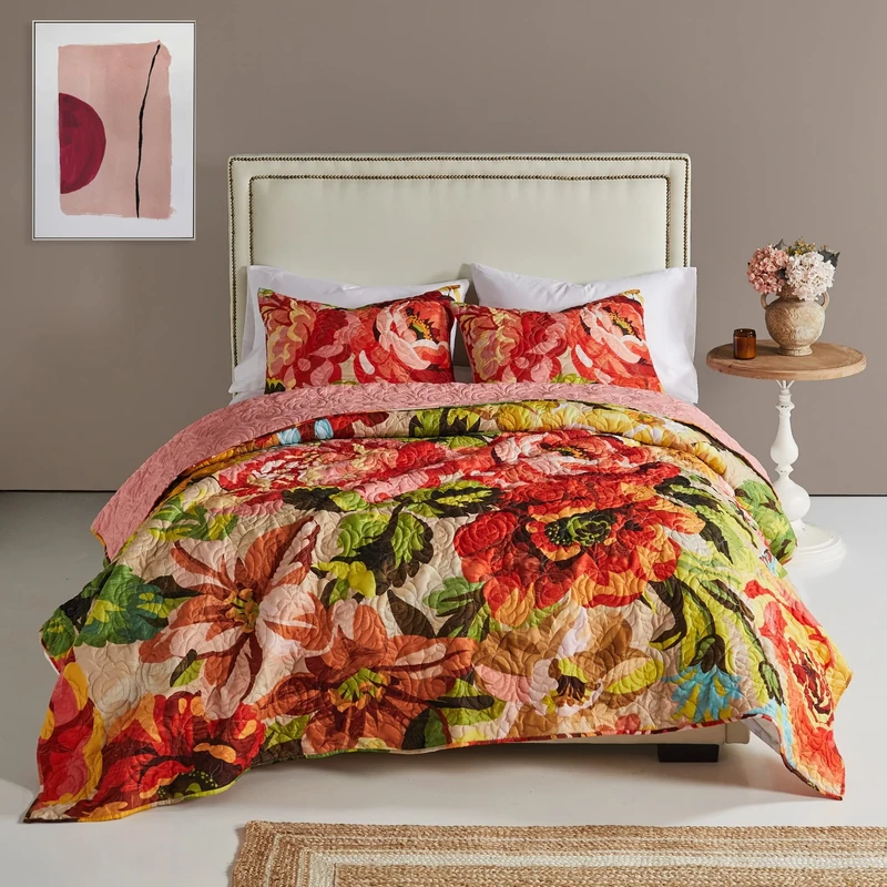Greenland Home Senna Modern Boho Quilt Set, 3-Piece King/Cal King, Harvest