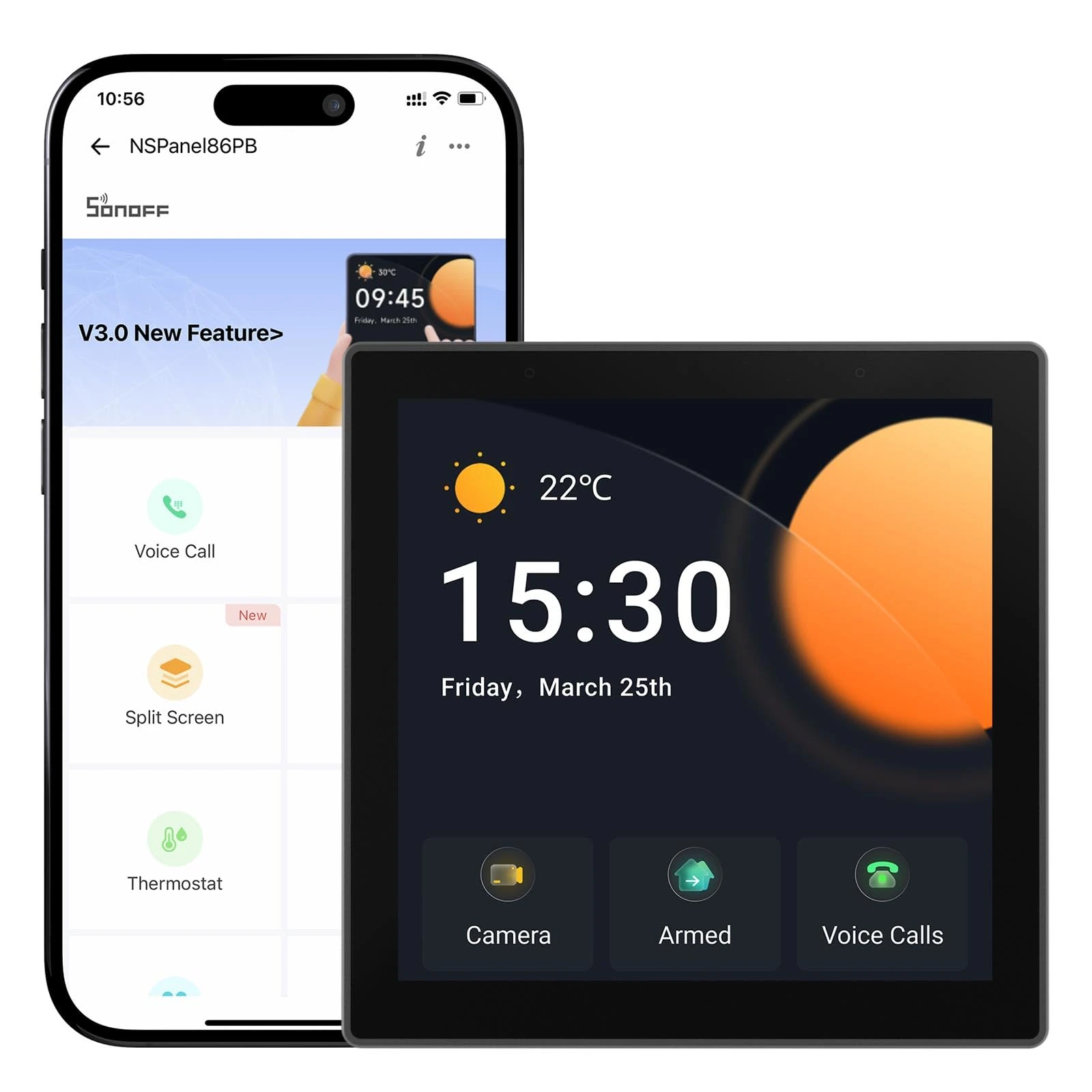 SONOFF NSPanel Pro Smart Home Control Panel, Zigbee 3.0 Gateway Hub, with Power Consumption Statistics, Thermostat, Call Intercom, etc. All-in-One Control Center Hub Dim Gray
