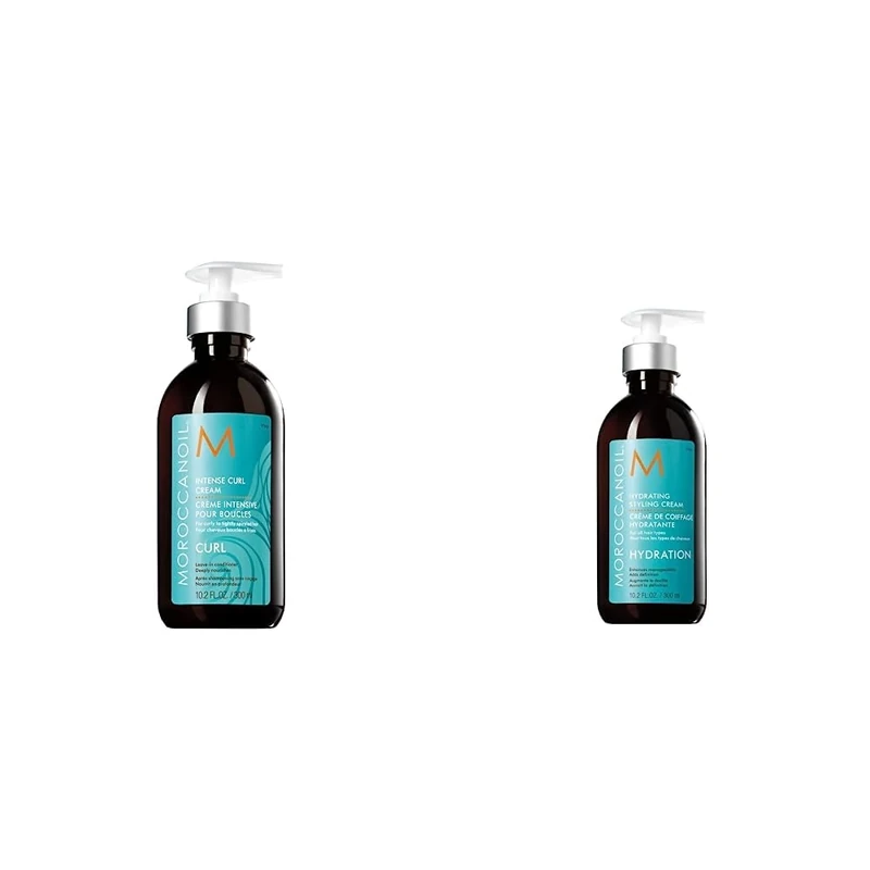 Moroccanoil Hydrating Styling Cream, 300ml & Intense Curl Cream, 300ml