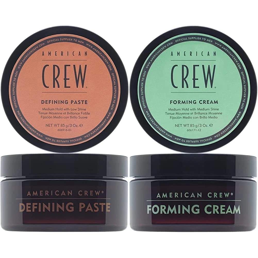 American Crew Forming Cream with Medium Hold & Shine for Shape, Control & Thickening (85g) Cream Texture & Defining Paste with Medium Hold & Low Shine for Thickening & Texture (85g)