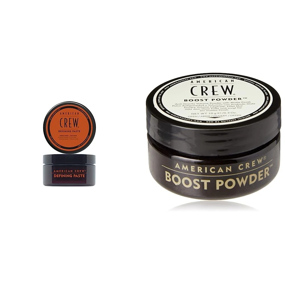 American Crew Defining Paste with Medium Hold & Low Shine, Gifts For Men & Volume Boost Hair Powder, Gifts For Men, Adds Thickness & Lift (1 x 10g) Unisex