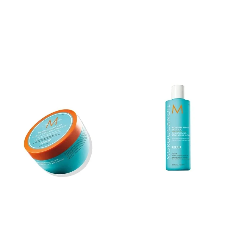 Moroccanoil Restorative Hair Mask, 250ml & Moisture Repair Shampoo, 250ml