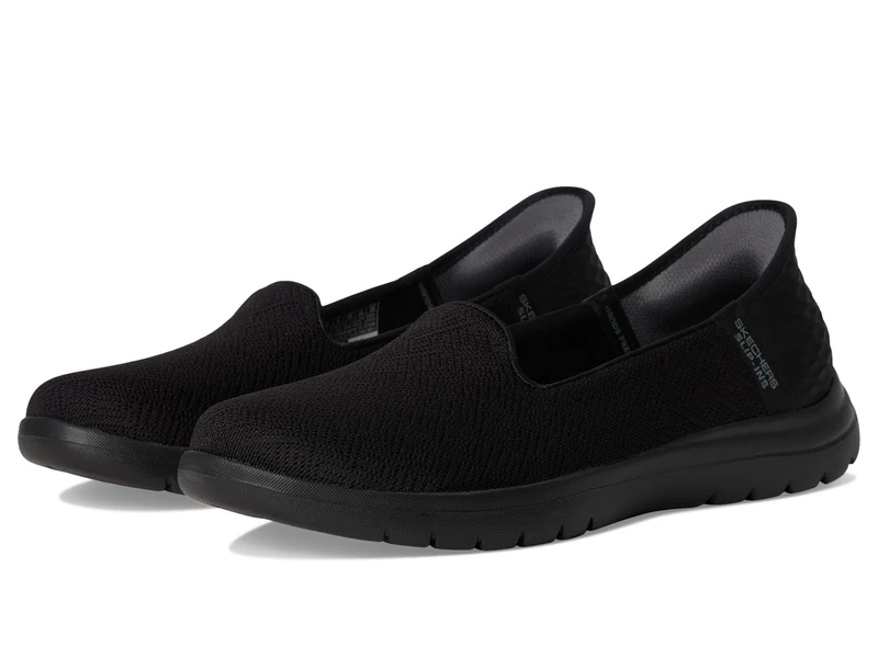 Skechers Women's On-The-Go Flex Astonish Slip-On Sneakers, Black Textile, 3 UK