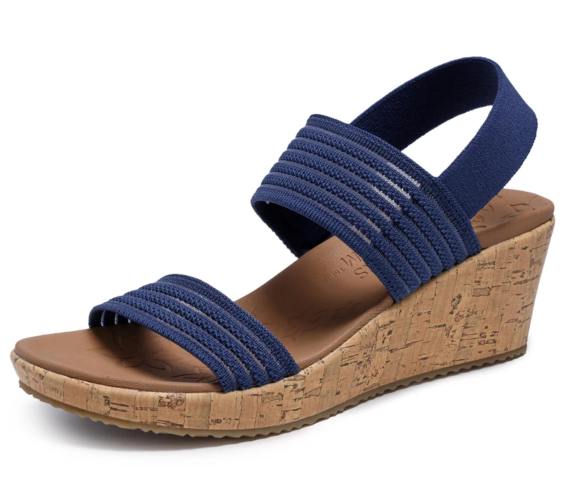 Skechers Women's Beverlee Sheer Luck Sneaker, Navy Engineered Knit Mesh, 7 UK