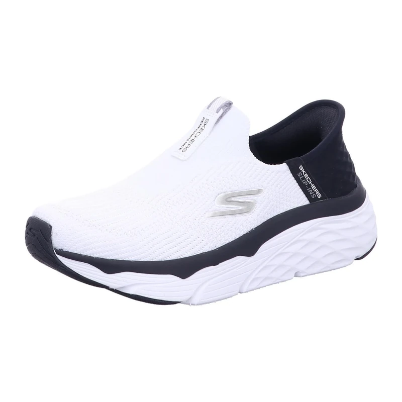 Skechers Women's MAX Cushioning Elite Sneaker, White Textile/Black Trim, 5.5 UK