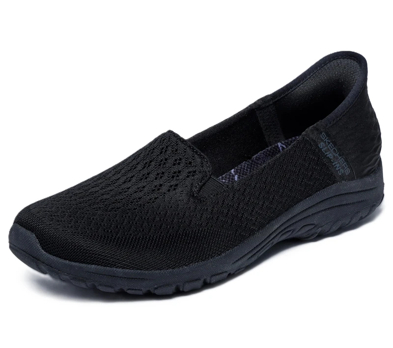 Skechers Women's Reggae Fest 2.0 Guiding Light Slip-On Sneakers, Black Mesh, 4 UK - Image 1