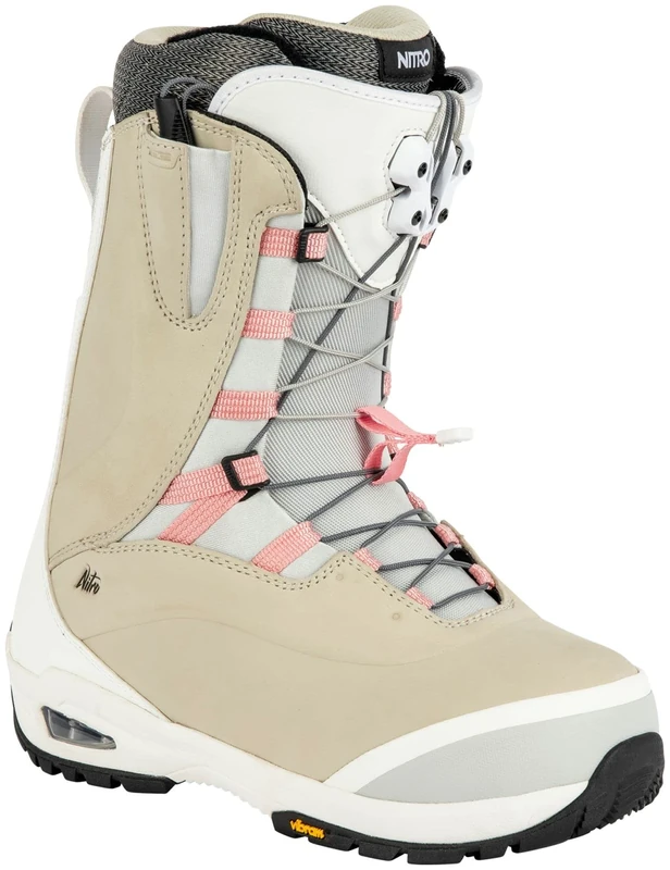 Nitro Women's Snowboards Bianca TLS '21 Premium All Mountain Freeride Freestyle Quick Lacing System Boot Snowboard Boat Black Purple Sand Rose MP 26.5 // EU 40 2/3 // US 9