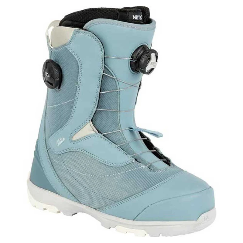 Nitro Women's Men's Cypress Boa Dual '23 All Mountain Freestyle Quick Lacing System Boot Snowboard Boot, Blue-Grey, MP 23.5 // EU 36 2/3 // US 6