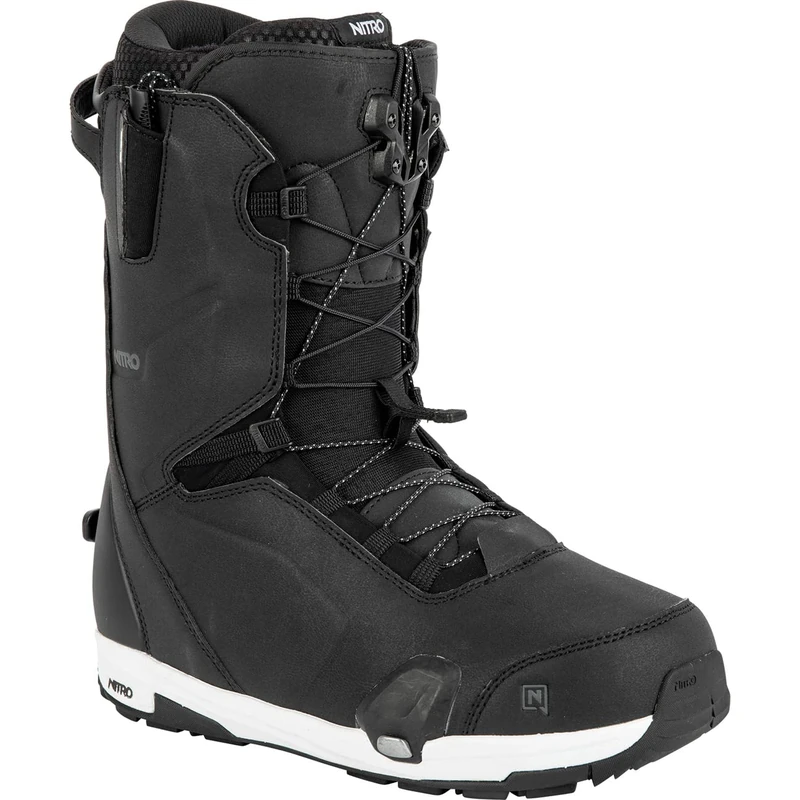Nitro Men's Snowboards Profile TLS 23 All Mountain Freeride Freestyle High-End Premium Quick Lacing System Step On Boot Snowboard Boot, Black, MP 26.0 // EU 40 // US 8