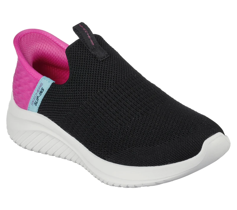 Skechers Girl's 303800l Bkpk Sneaker, Black Mesh Pink Trim, 9.5 UK