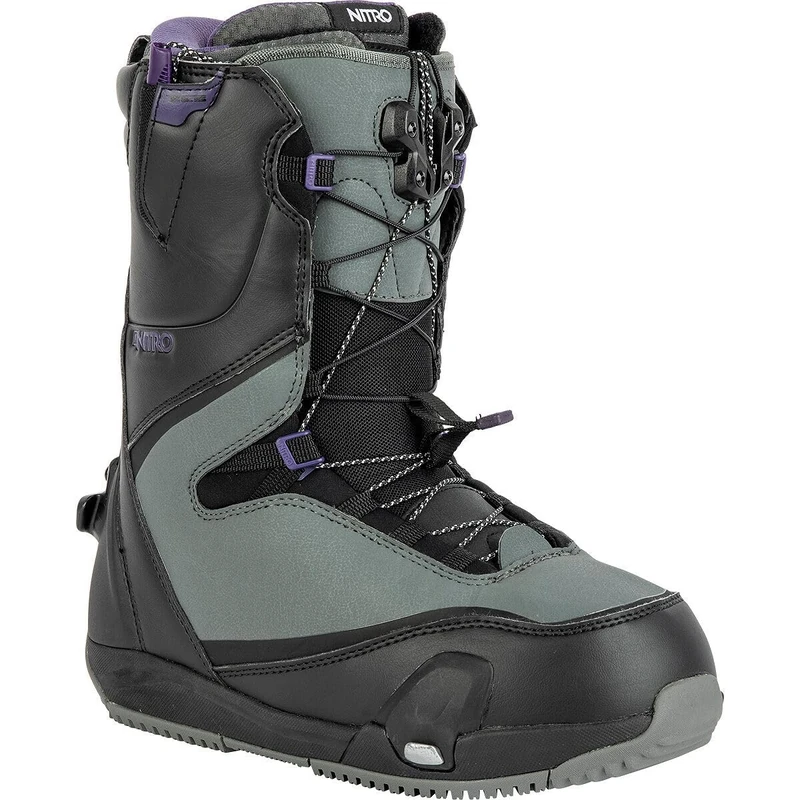 Nitro Women's Snowboards Cave TLS '23 Step On All Mountain Freestyle Freeride Quick Lacing System Boot Snowboard Boot, Black-Charcoal, MP 27.0 // EU 41 1/3 // US 9.5