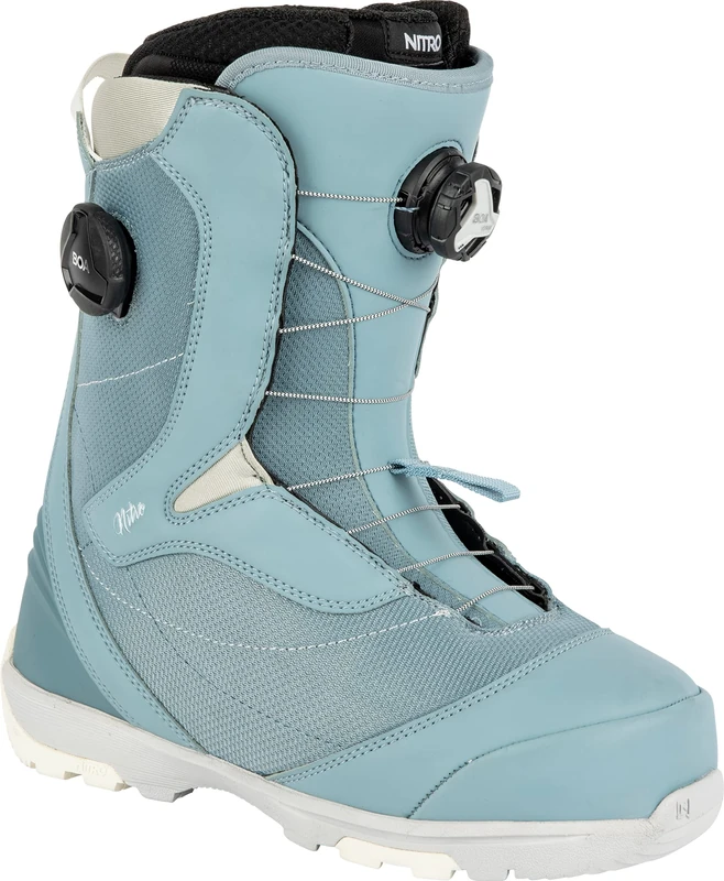 Atomic Women's Nitro Men's Cypress Boa Dual '23 All Mountain Freestyle Quick Lacing System Boat Snowboard Boot, Blue-Grey, MP 23.0 // EU 36 // US 5.5 - Image 1