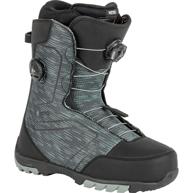 Nitro Men's Snowboards Sentinel BOA '23 All Mountain Freestyle Quick Lacing System Boot Snowboard Boot, Black, MP 26.5 // EU 40 2/3 // US 8.5