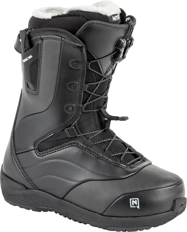 Nitro Women's Snowboards Crown TLS '23 Lightweight Snowboard Shoes Snowboard Boot with Quick Lacing System Allround Freestyle Freeride Softboot Warm Boots, Black, MP 26.0 // EU 40 // US 8.5