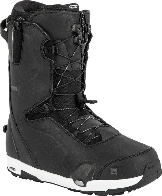 Nitro Men's Snowboards Profile TLS 23 All Mountain Freeride Freestyle High-End Premium Quick Lacing System Step On Boot Snowboard Boot, Black, MP 28.5 // EU 43 1/3 // US 10.5