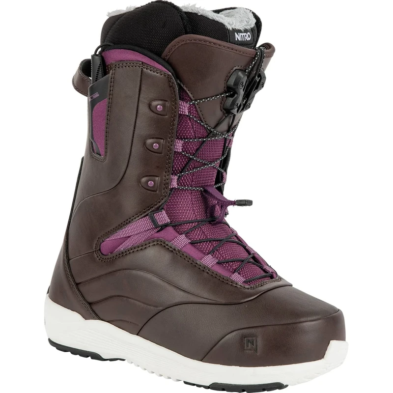 Nitro Women's Snowboards Crown TLS '23 Lightweight Snowboard Shoes Snowboard Boot with Quick Lacing System Allround Freestyle Freeride Softboot Warm Boots, Port, MP 25.5 // EU 39 1/3 // US 8