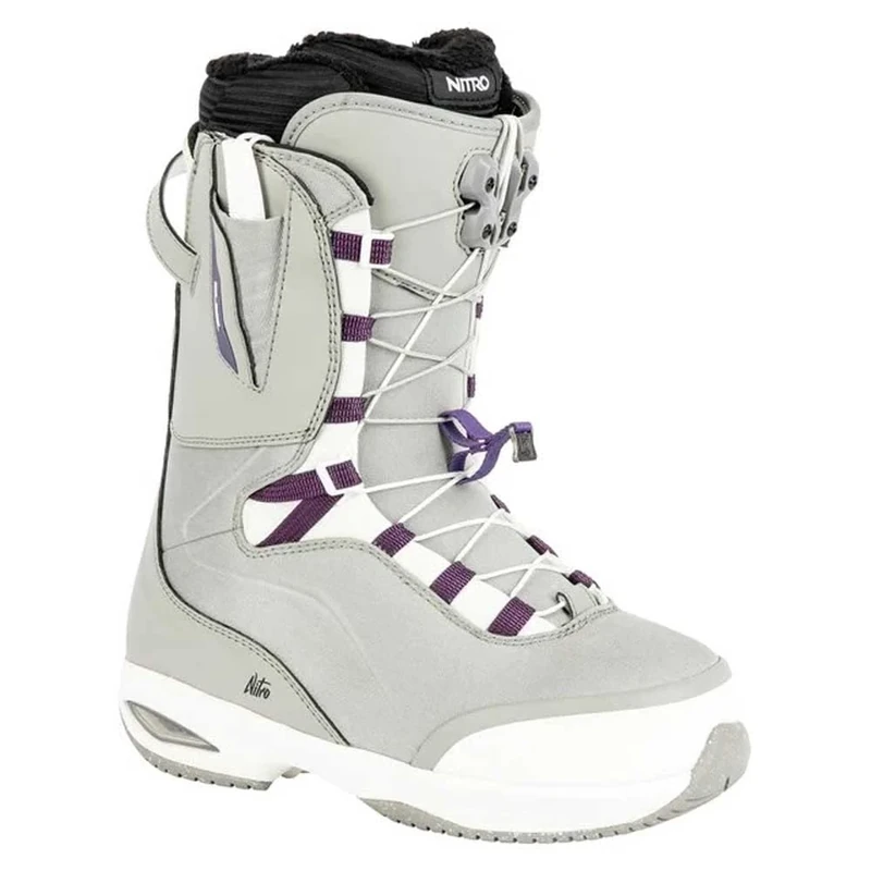 Nitro Women's Snowboards Faint TLS '23 All Mountain Freestyle Freeride Quick Lacing System Boat Snowboard Boot Grey Purple MP 23.0 // EU 36 // US 5.5