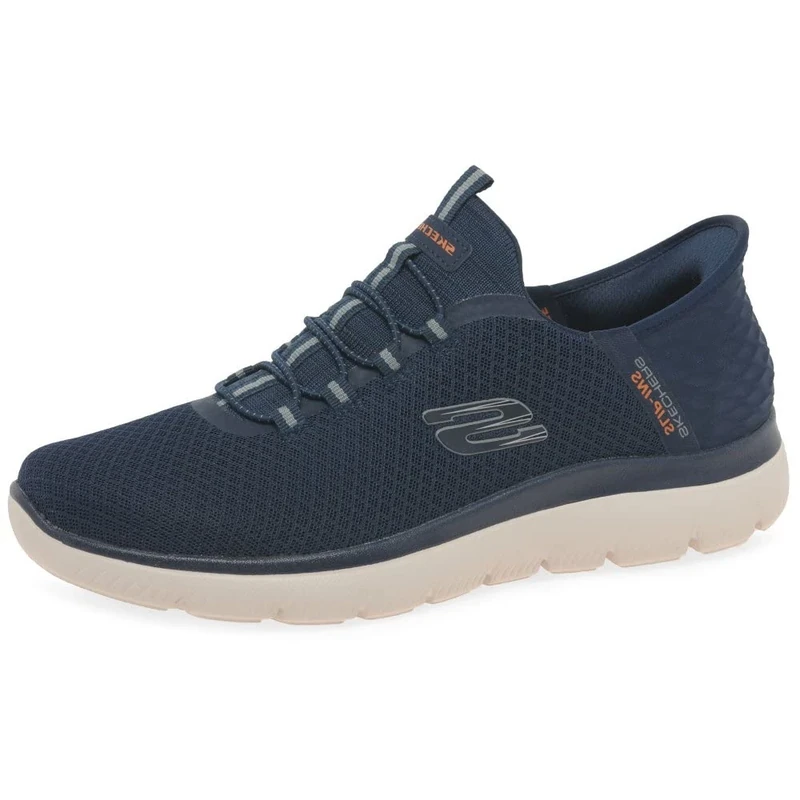 Skechers Men's Summits HIGH Range Sneaker, Navy Mesh/Trim, 9 UK