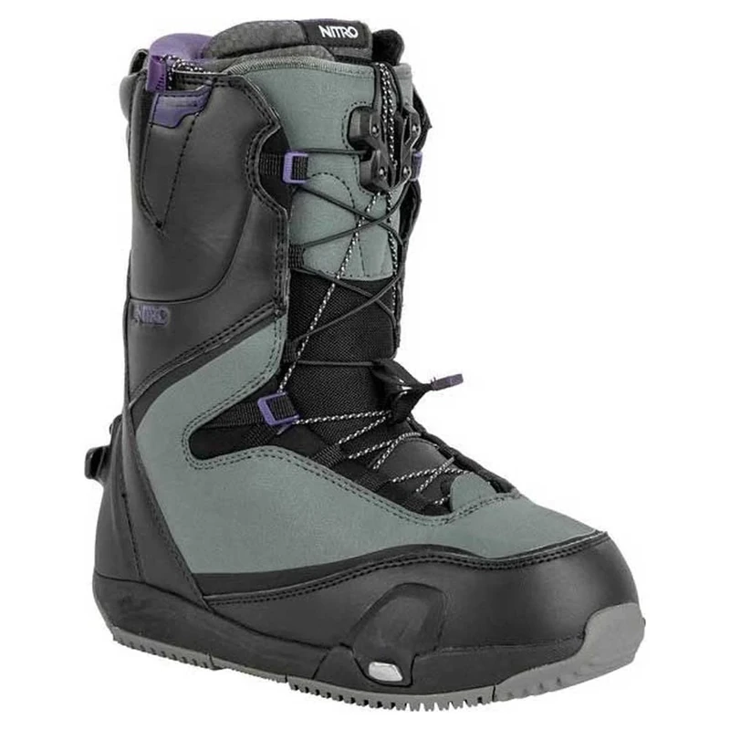 Nitro Women's Snowboards CAVE TLS '23 Step ON All Mountain Freestyle Freeride Quick Lacing System Boot Snowboard Boot, Black-Charcoal, MP 28.0 // EU 42 2/3 // US 10.5